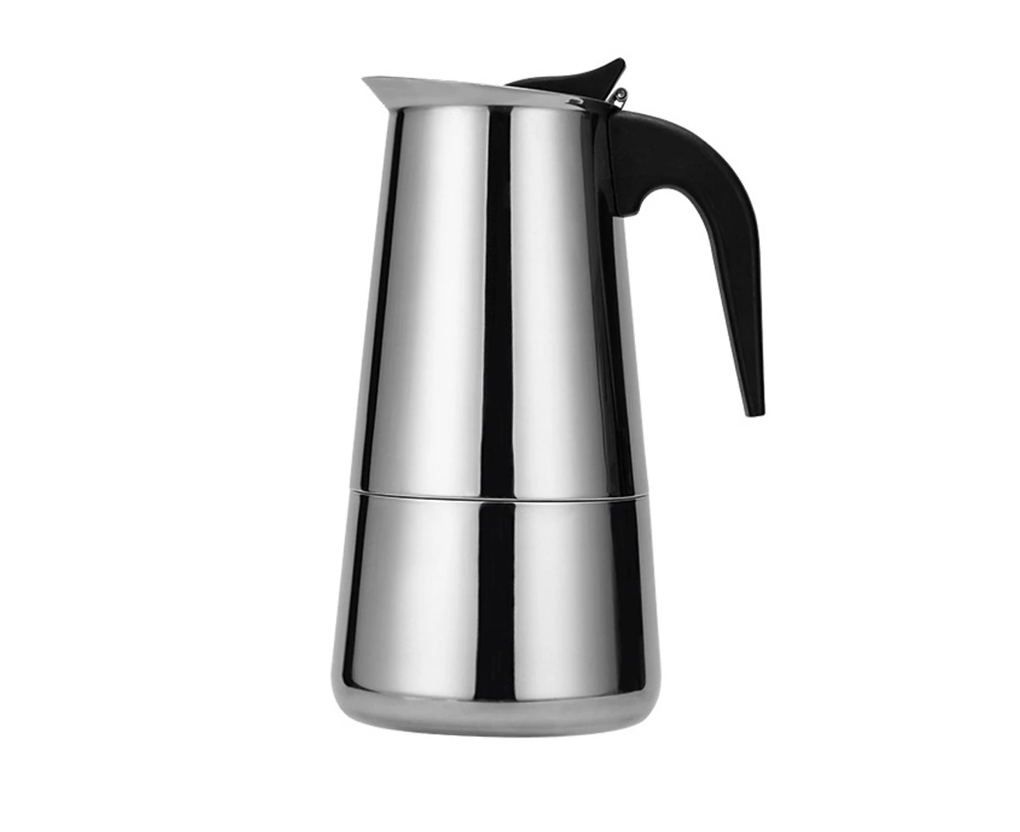 Moka Pot with Coffee Percolator Design, Stainless Steel Stove Top Coffee Maker for Camping or Home Use, Coffee Maker Stovetop