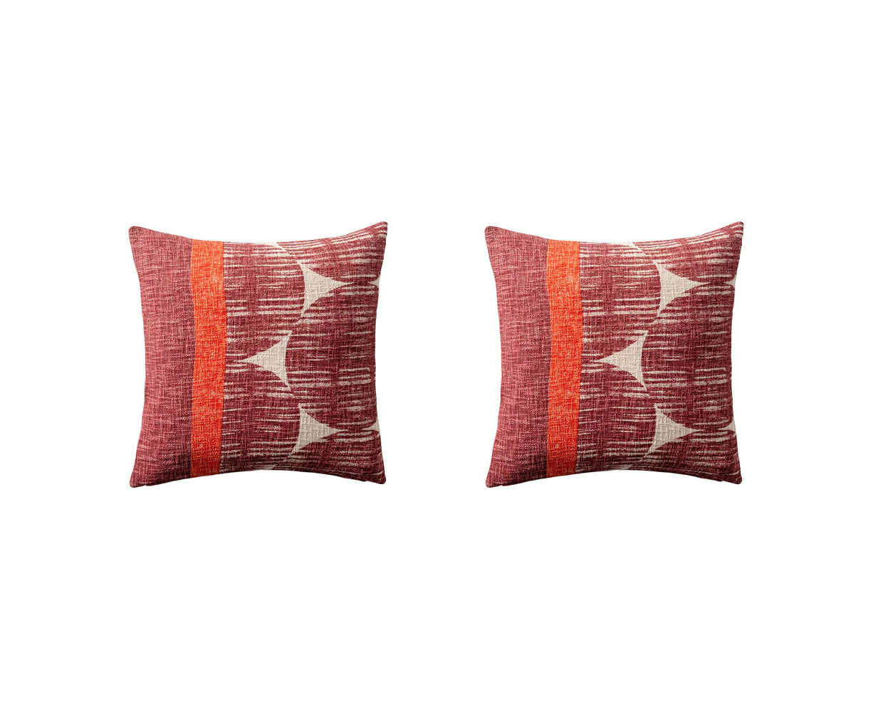 2x Kas Australia Sima Filled Cushion/Throw Pillow Home Decor Square 50x50cm Clay