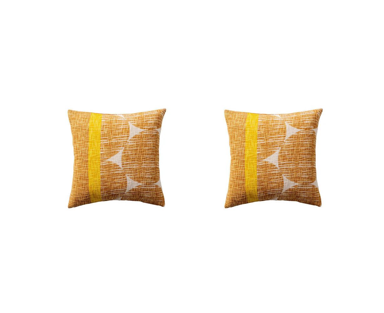 2x Kas Australia Sima Filled Cushion/Throw Pillow Decor Square 50x50cm Mustard