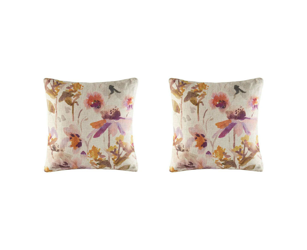 2x Kas Australia Marcie Filled Cushion/Pillow Decor Square 50x50cm Multicoloured