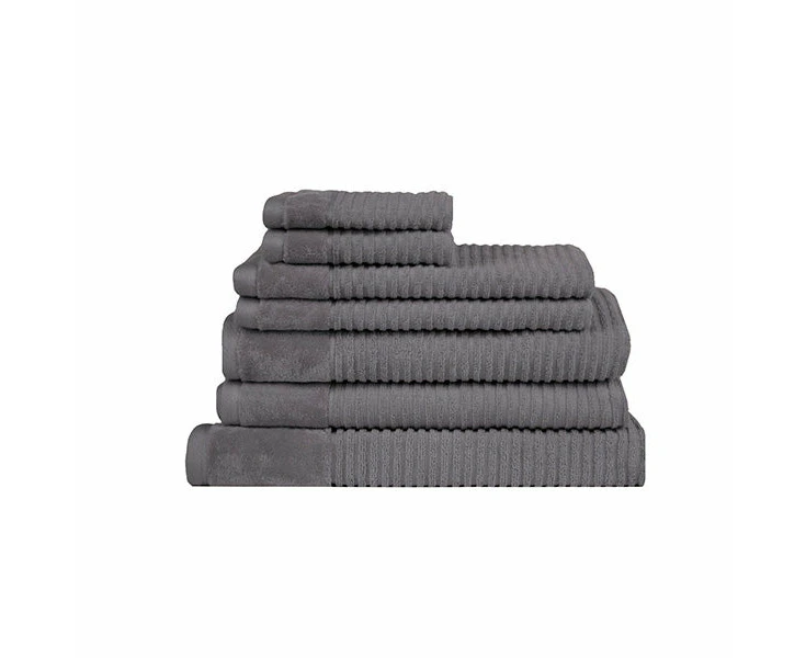 Royal Excellency Bath Towel Sheared Border - Charcoal