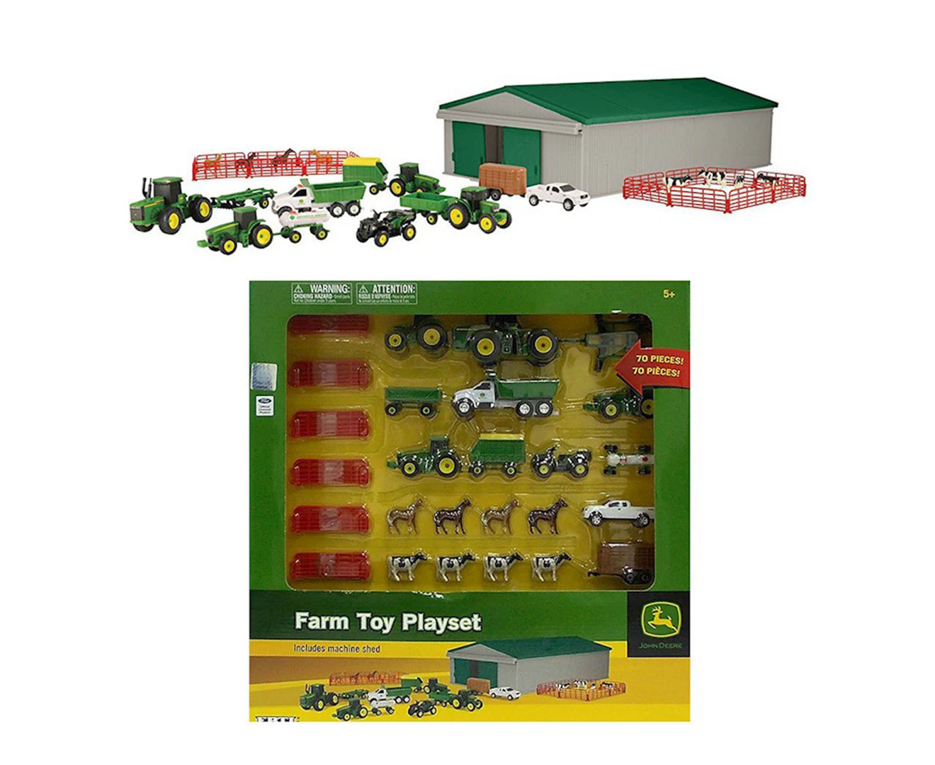 John Deere 70-Piece Mini Vehicle Farm Toy Playset