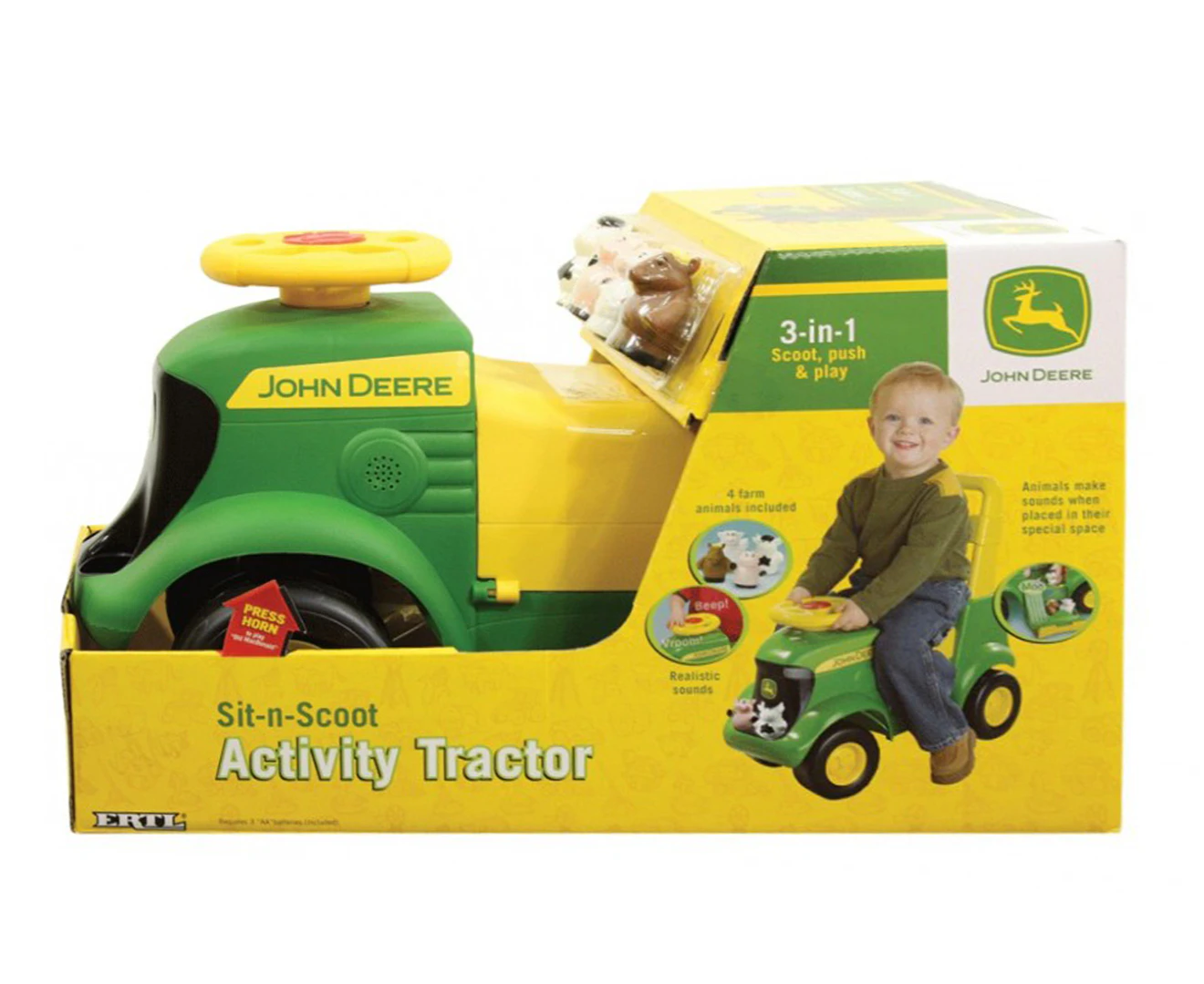 John Deere Sit N Scoot Ride on Activity Tractor