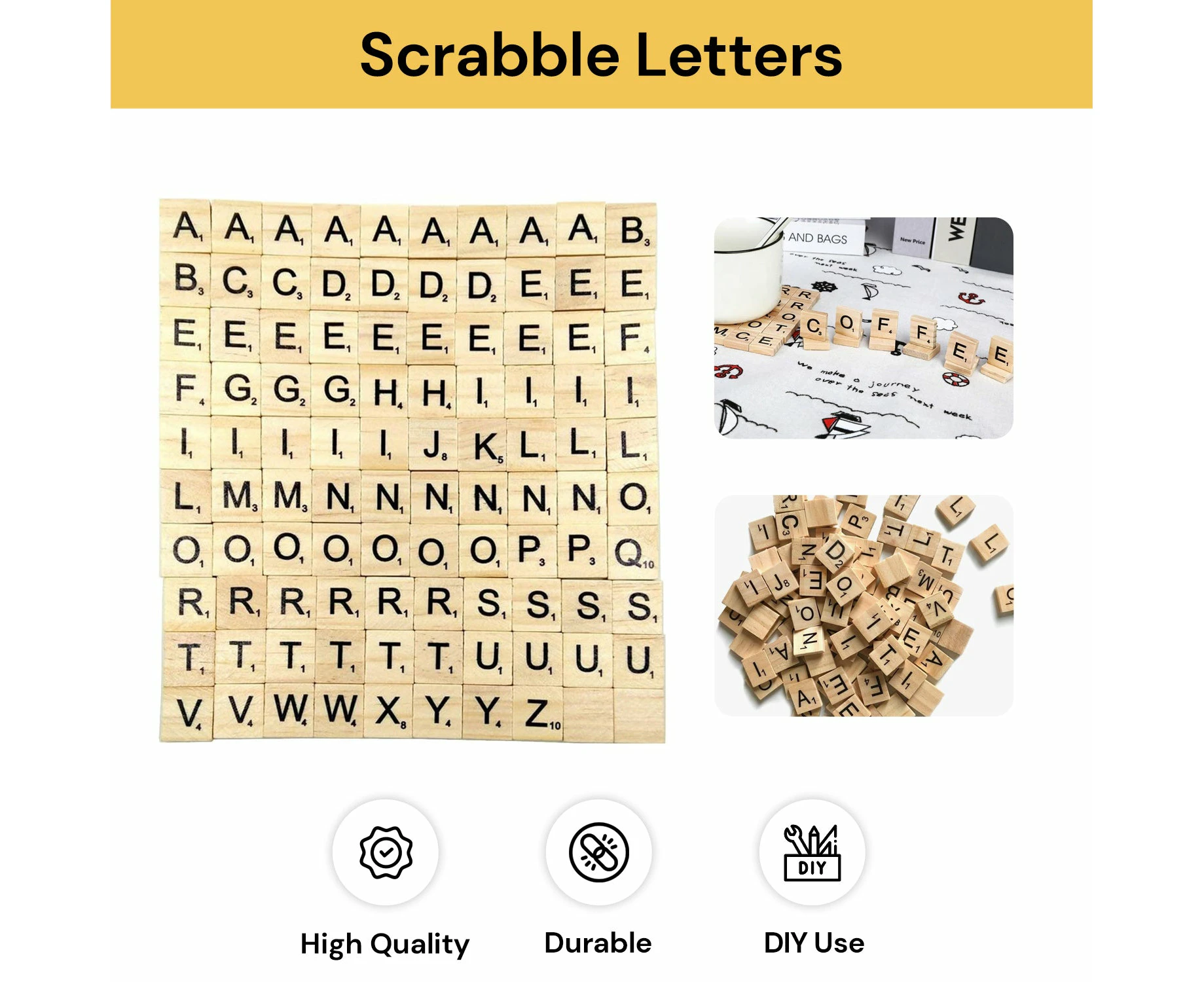 100PCs Scrabble Letters