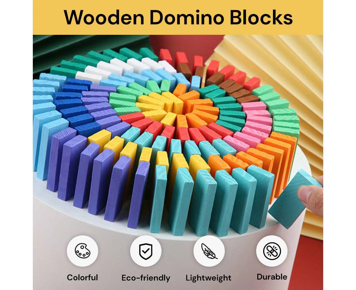 120pcs Wooden Domino Blocks