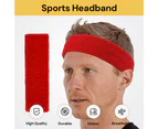 Sports Headband Sweatband - Moisture-Wicking, Comfortable Fit - Red