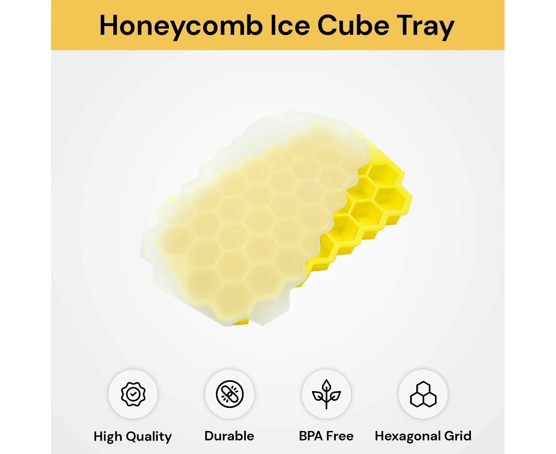 Honeycomb Ice Cube Tray - Yellow