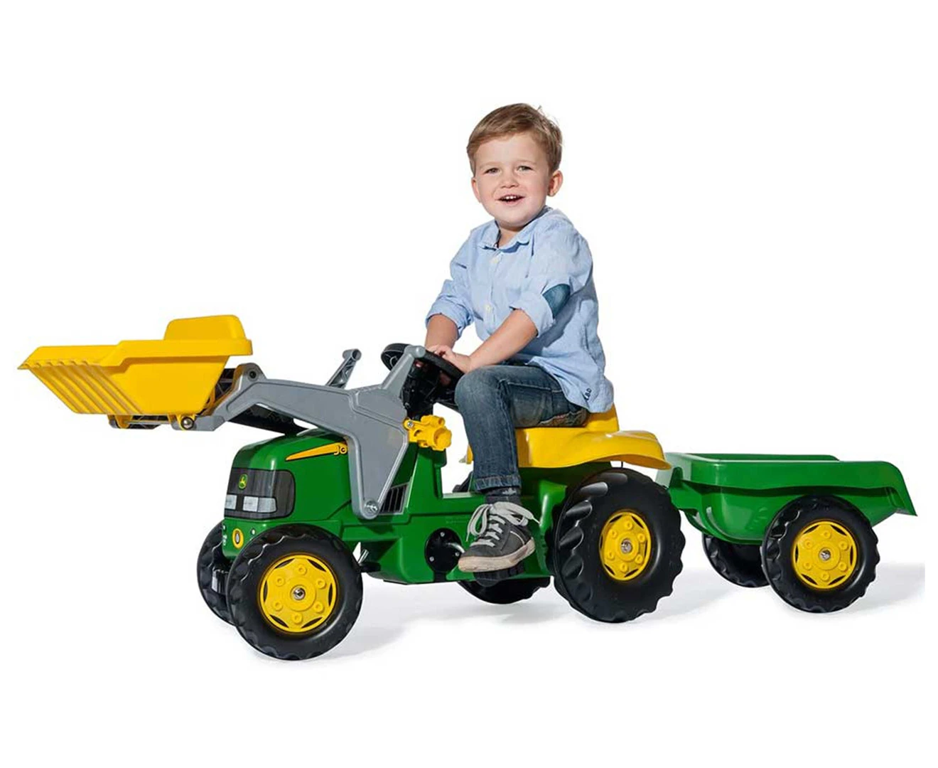 John Deere Rolly Kid Pedal Ride-On w/ Trailer