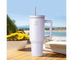 1.2L Insulated Tumbler with Handle and Straw,Insulated Stainless Steel Cup,Reusable Water Bottle, Travel Mug for Women Men, Cupholder Friendly