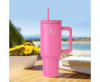 1.2L Insulated Tumbler with Handle and Straw,Insulated Stainless Steel Cup,Reusable Water Bottle, Travel Mug for Women Men, Cupholder Friendly