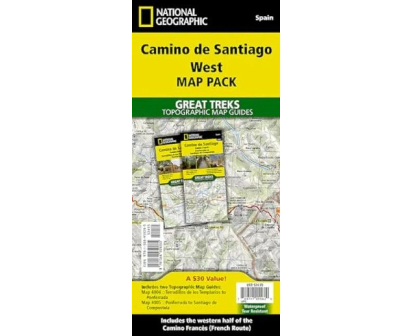 Camino de Santiago  Camino Frances West Map Pack Bundle by National Geographic Maps