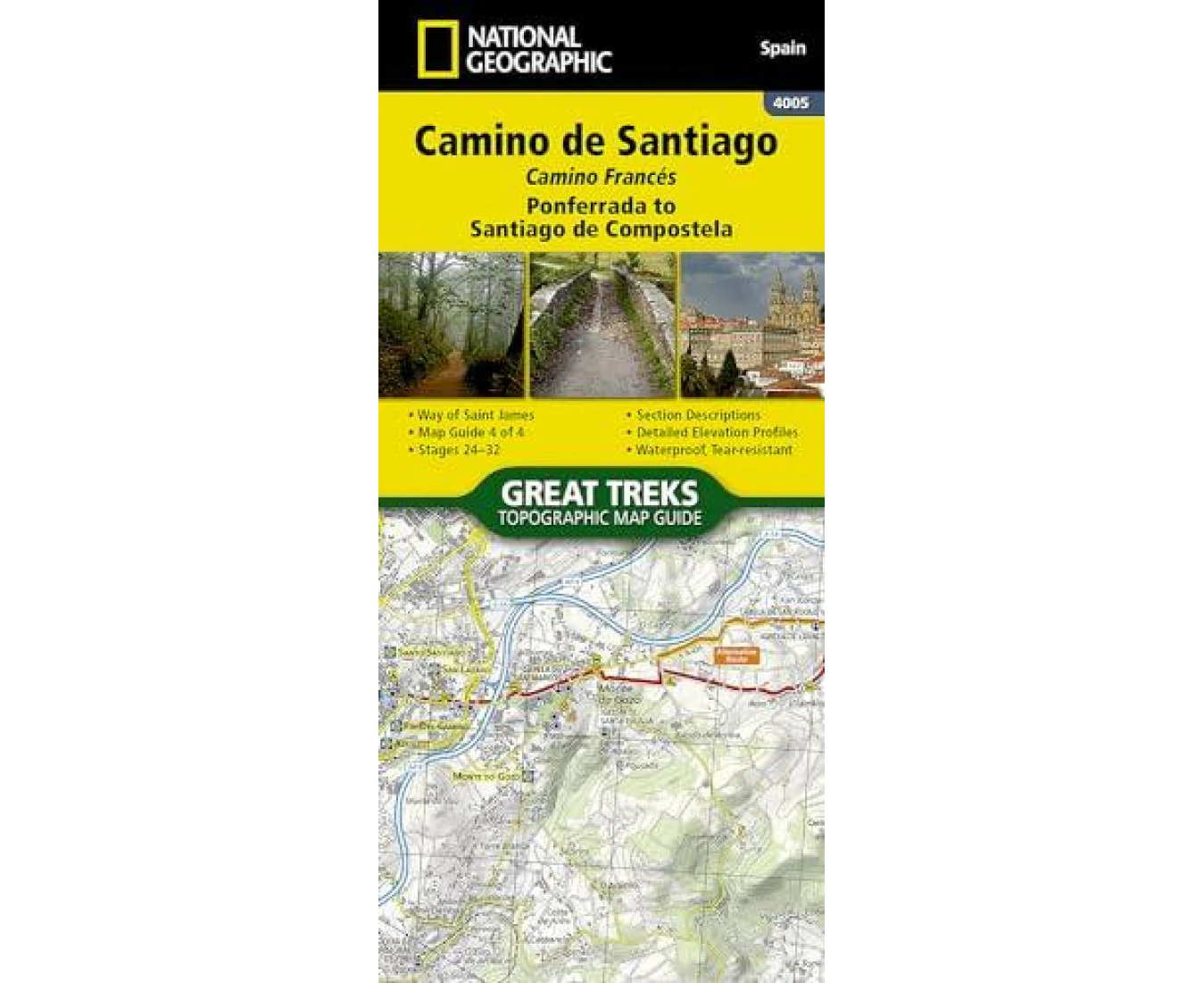 Camino de Santiago  Camino Frances Map 4 of 4 by National Geographic Maps