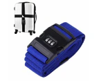 Luggage Straps Suitcase Belts Adjustable 410CM Travel Accessories Luggage Box Fixing Belt with Password 18-34 Inch Travel-blue