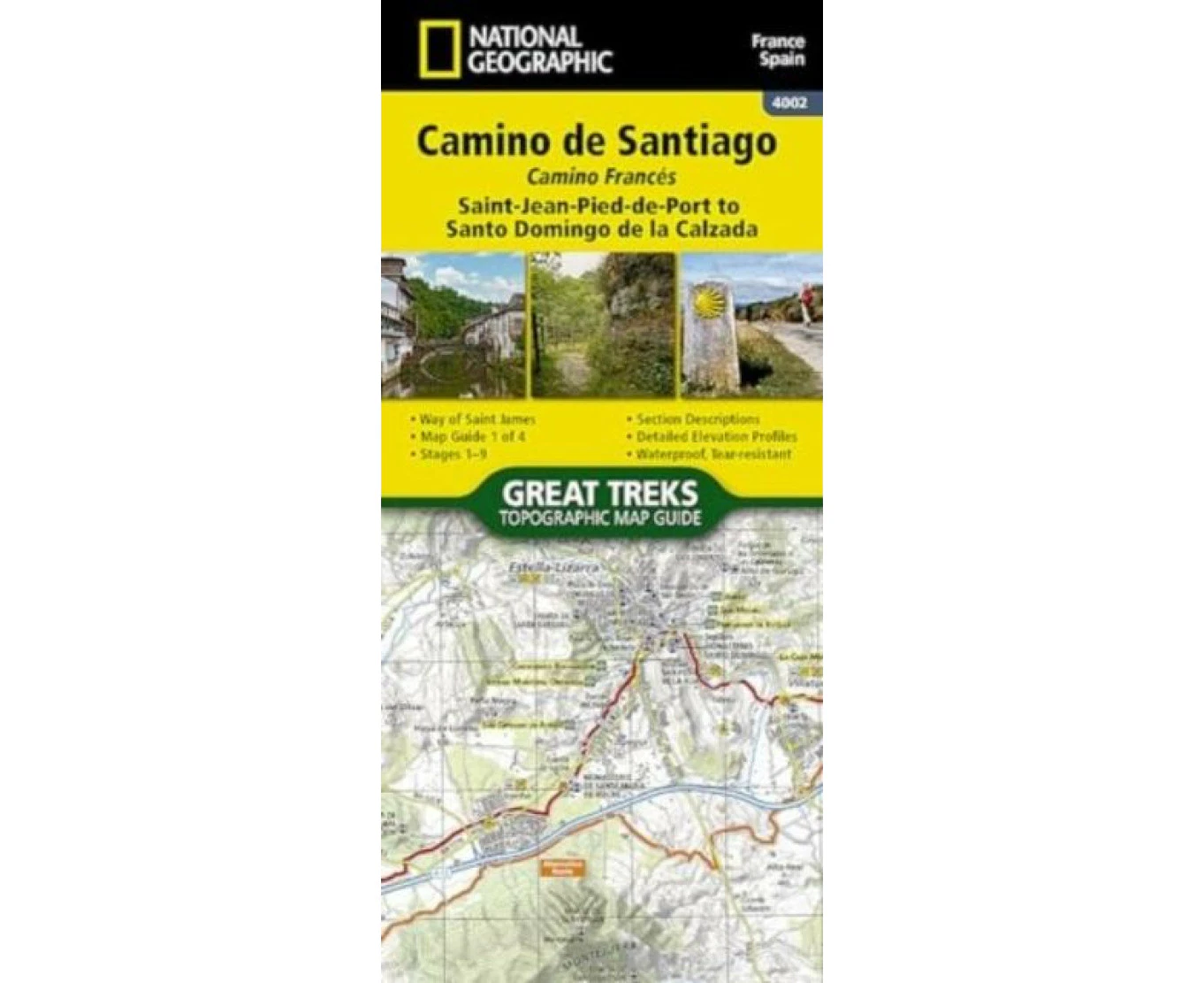 Camino de Santiago  Camino Frances Map 1 of 4 by National Geographic Maps