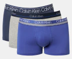 Calvin Klein Men's Cotton Stretch Trunks 3-Pack - Blue/Navy/Grey