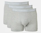 Calvin Klein Men's Cotton Stretch Trunks 3-Pack - Grey Marle