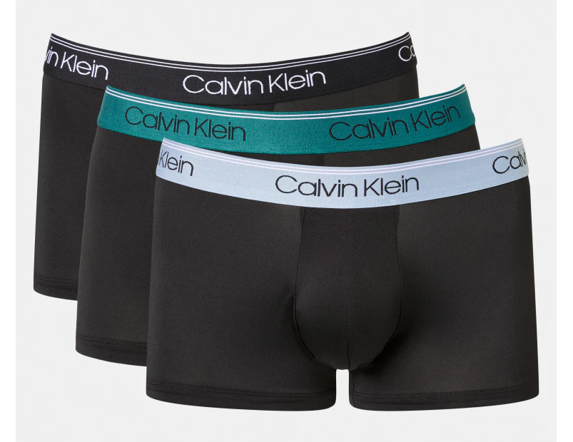 Calvin Klein Men's Microfibre Stretch Low Rise Trunks 3-Pack - Black