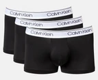 Calvin Klein Men's Microfibre Stretch Low Rise Trunks 3-Pack - Black/White