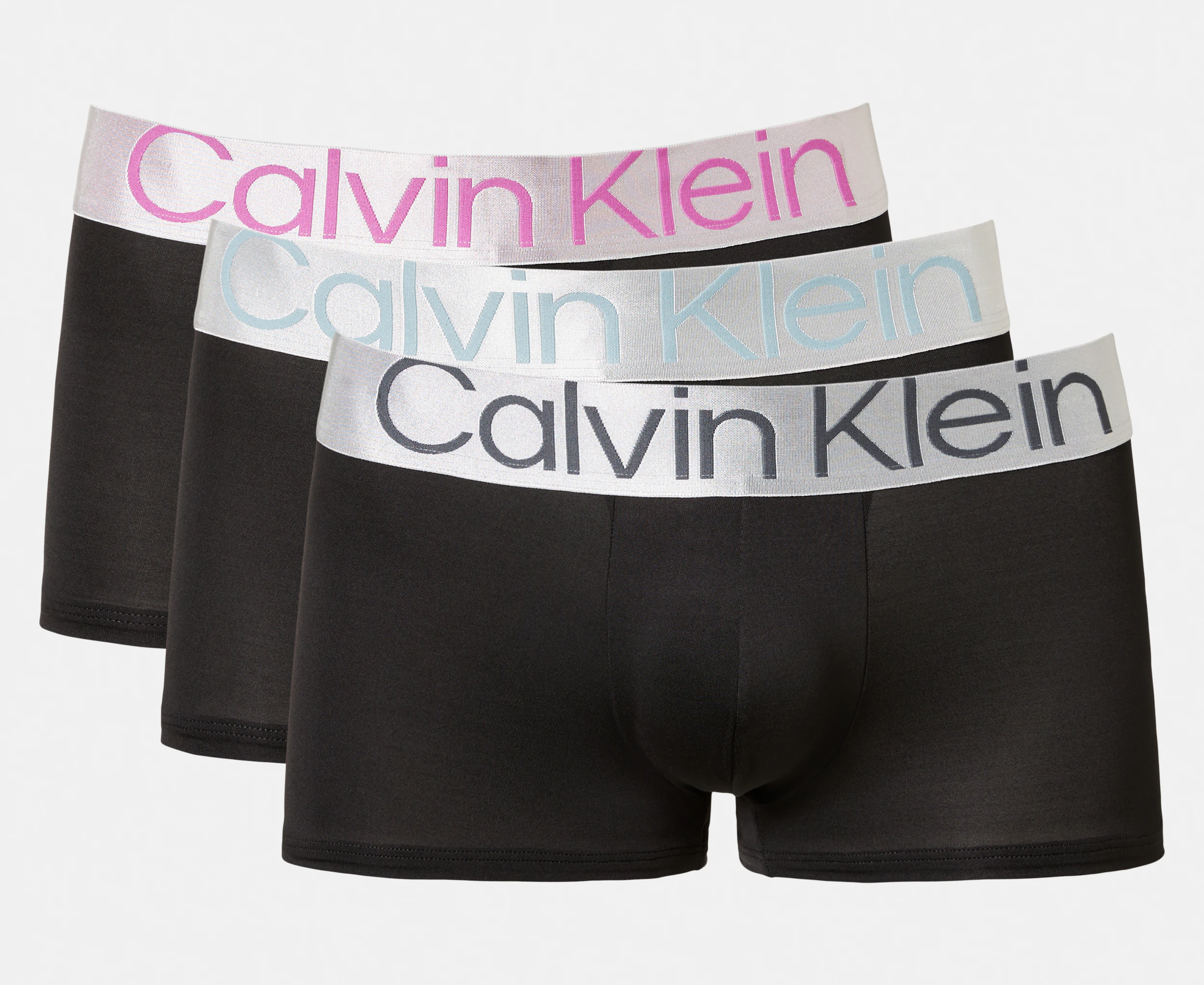 Calvin Klein Men's Reconsidered Steel Microfibre Low Rise Trunks 3-Pack - Black