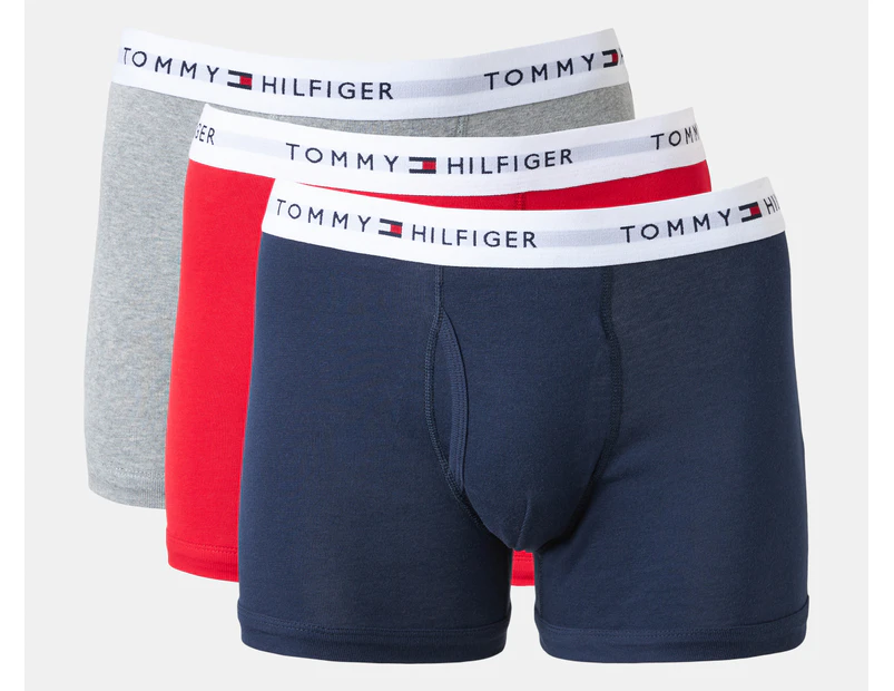 Tommy Hilfiger Men's Cotton Classics Trunks 3-Pack - Navy/Red/Grey