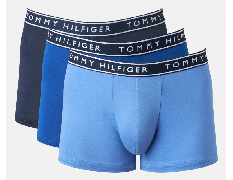 Tommy Hilfiger Men's Cotton Stretch Trunks 3-Pack - Persian Blue