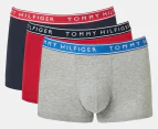 Tommy Hilfiger Men's Cotton Stretch Trunks 3-Pack - Evening Blue/Red/Grey