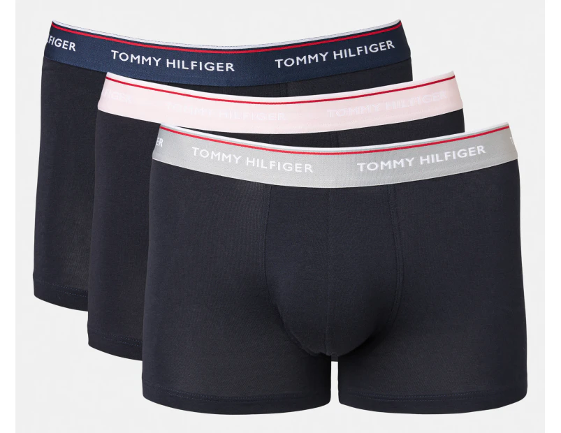 Tommy Hilfiger Men's Premium Essentials Trunks 3-Pack - Black/Blue/Pink/Antique Silver