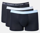 Tommy Hilfiger Men's Recycled Essentials Trunks 3-Pack - Black/Vessel Blue/Breezy Blue/Desert Sky