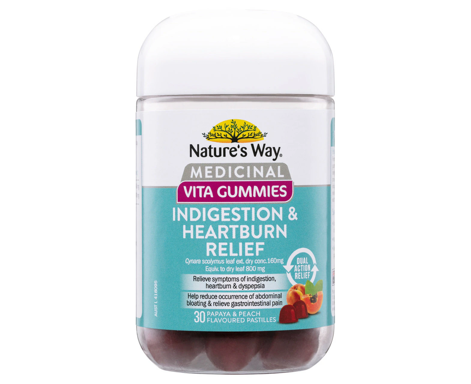 Nature's Way Medicinal Vita Gummies Indigestion & Heartburn Relief 30