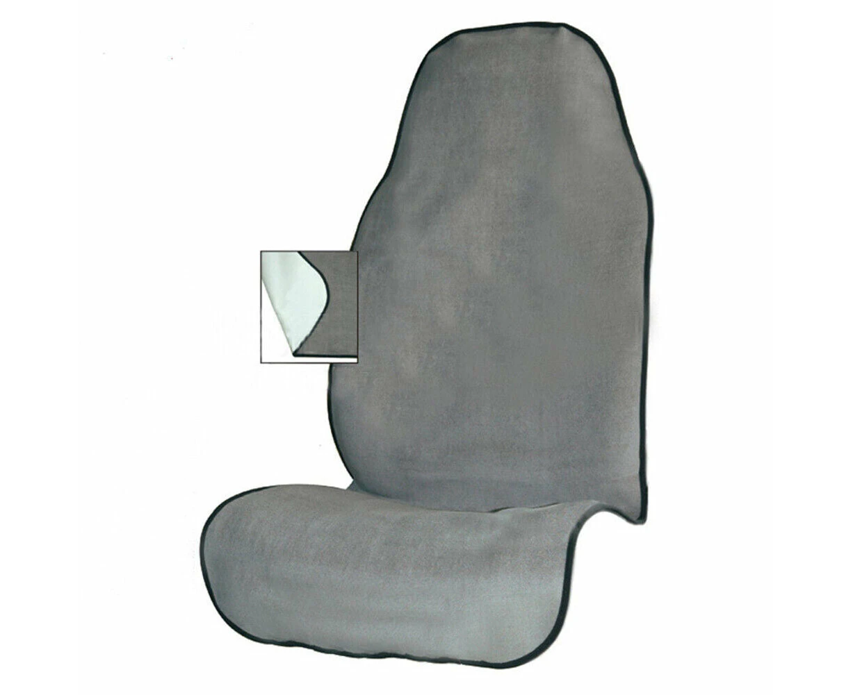 Grey Car Seat Towel Cover - Sweat Absorbing Waterproof Front Seat Protector