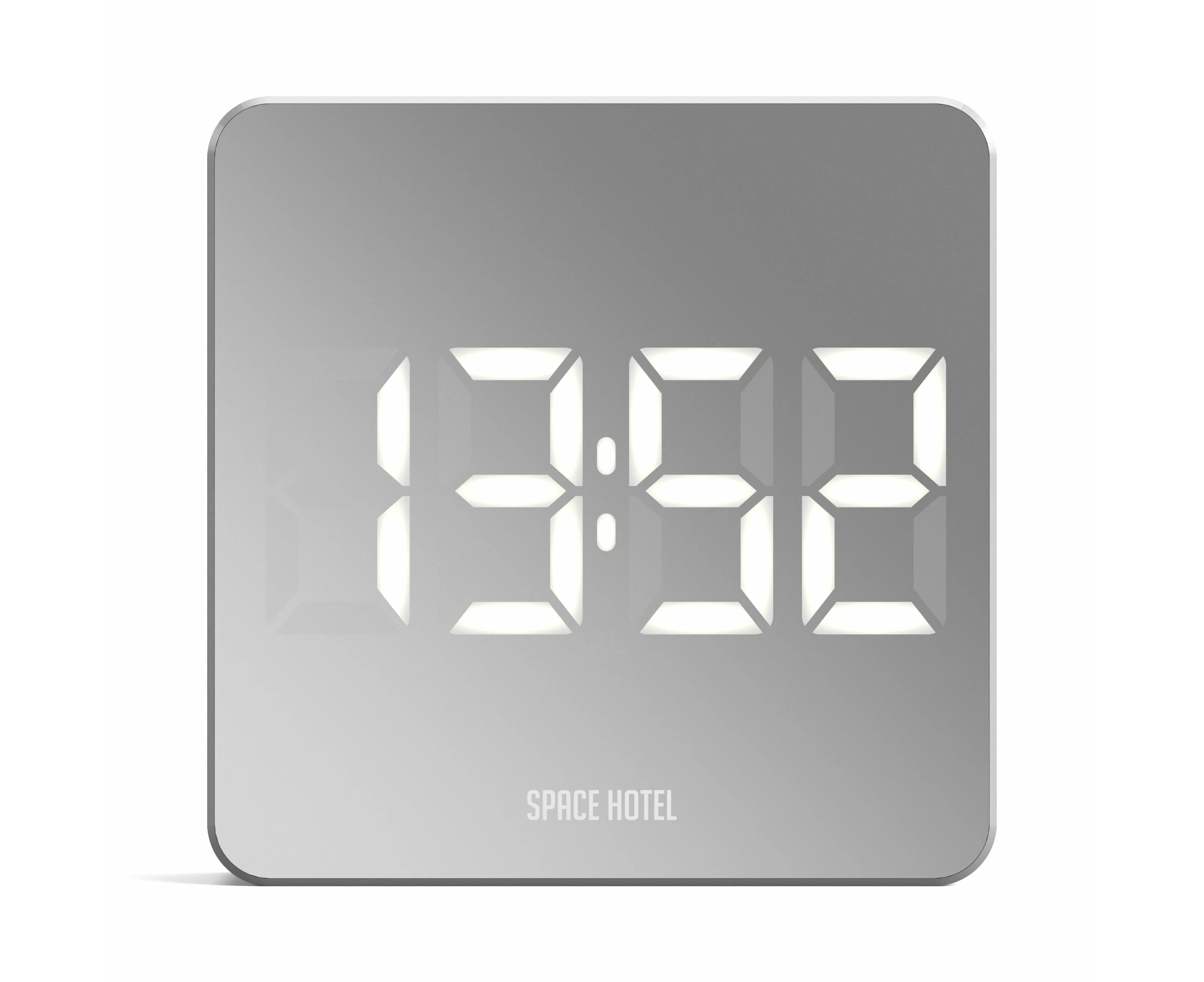 Newgate Space Hotel Orbatron Alarm Clock White Case - Silver Lens - White Led