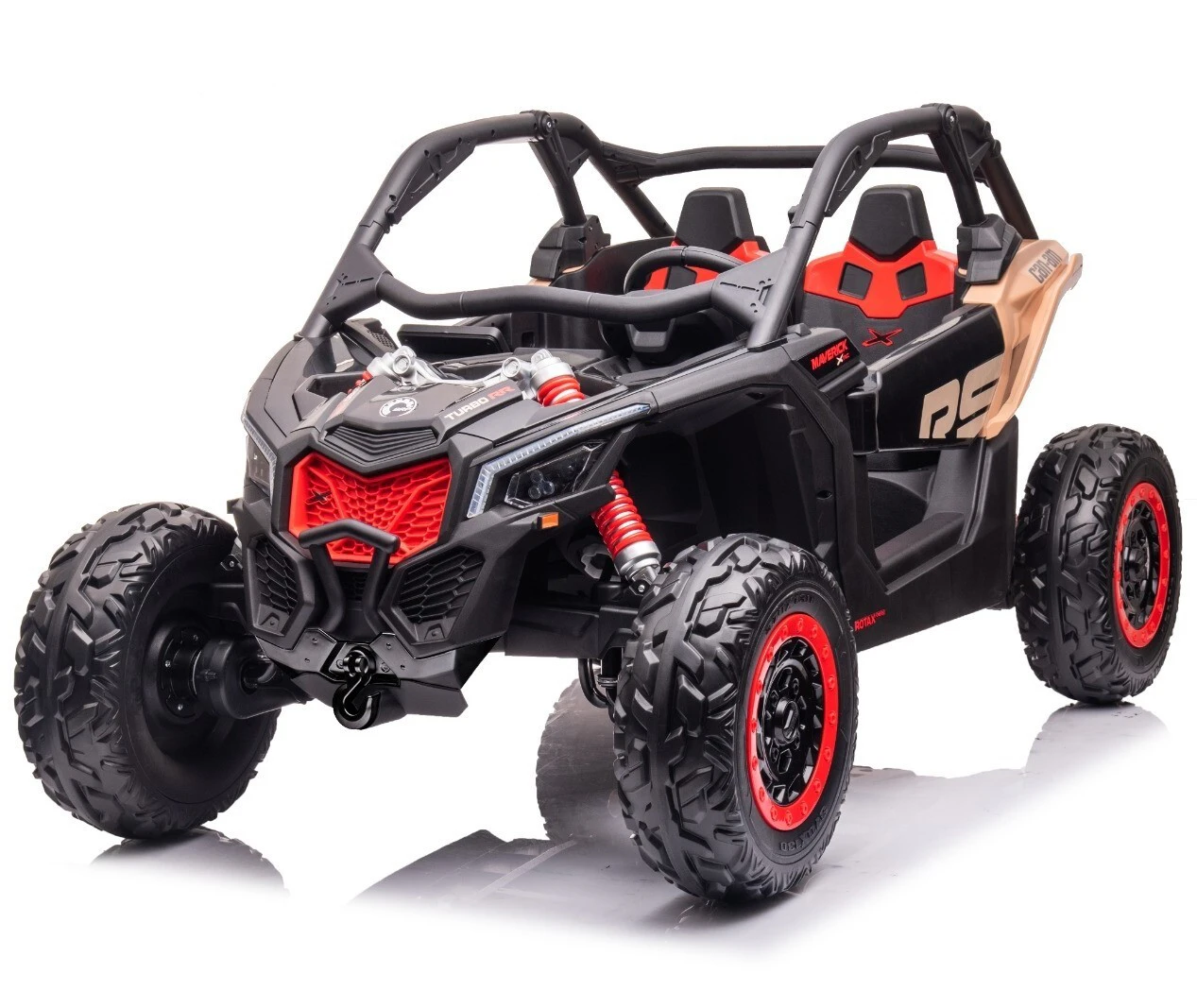 24V Licesed 4x4 Can-Am RC Kids ride on car, UTV by Little Riders Australia - Black