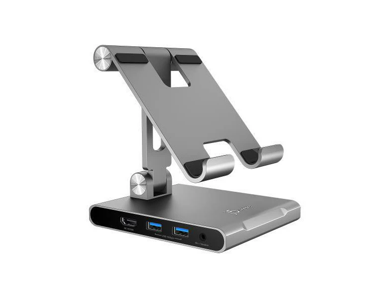 J5create JTS224 Multi-Angle Stand Docking Station for iPad, Samsung Tablet, Surface Pro 8 (USB-C to 4K HDMI, USB-C 100W PD, USB-Ax2, SD card reader)