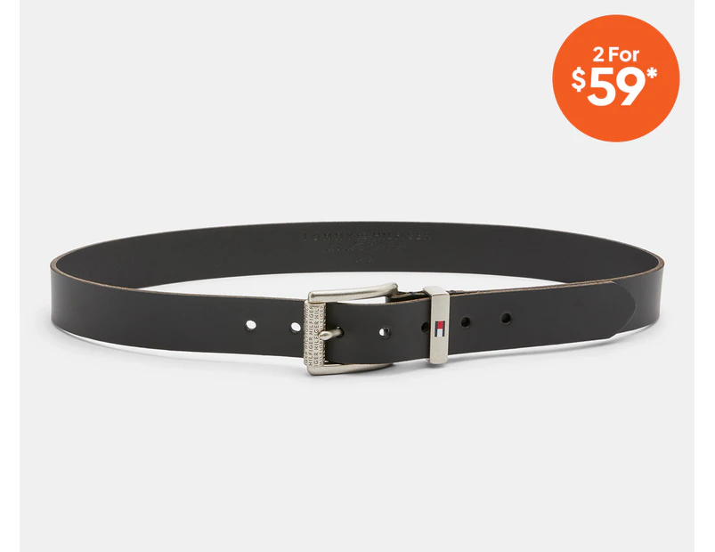 Tommy Hilfiger Men's Casual Leather Belt - Black