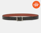 Tommy Hilfiger Men's Reversible Leather Belt - Black/Tan