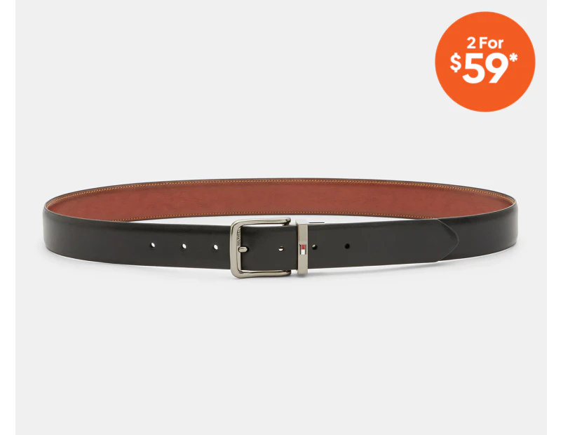 Tommy Hilfiger Men's Reversible Leather Belt - Black/Tan