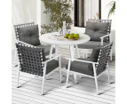 Livsip Outdoor Dining Set Patio Furniture Setting 5PCS Round Table Rattan Chair