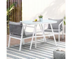 Livsip Outdoor Dining Set Marble-style Table Garden Patio Furniture Setting 3PCS