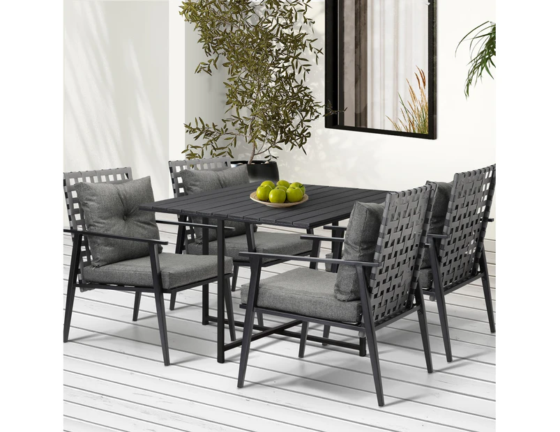 Livsip 5PCS Outdoor Dining Set Patio Furniture Setting Garden Table and Rattan Chairs