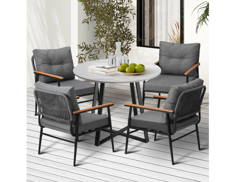 Livsip Outdoor Dining Set Patio Furniture 5PCS Garden Lounge Setting