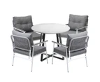 Livsip Outdoor Dining Set Patio Furniture 4 Seater Marble Table