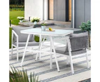 Livsip Outdoor Dining Set Marble-style Table Garden Patio Furniture Setting 3PCS