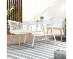 Livsip 3PCS Outdoor Dining Set Patio Furniture Setting Garden Marble-style Table