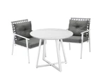 Livsip Outdoor Dining Set Patio Furniture Setting 3PCS Round Table Rattan Chair