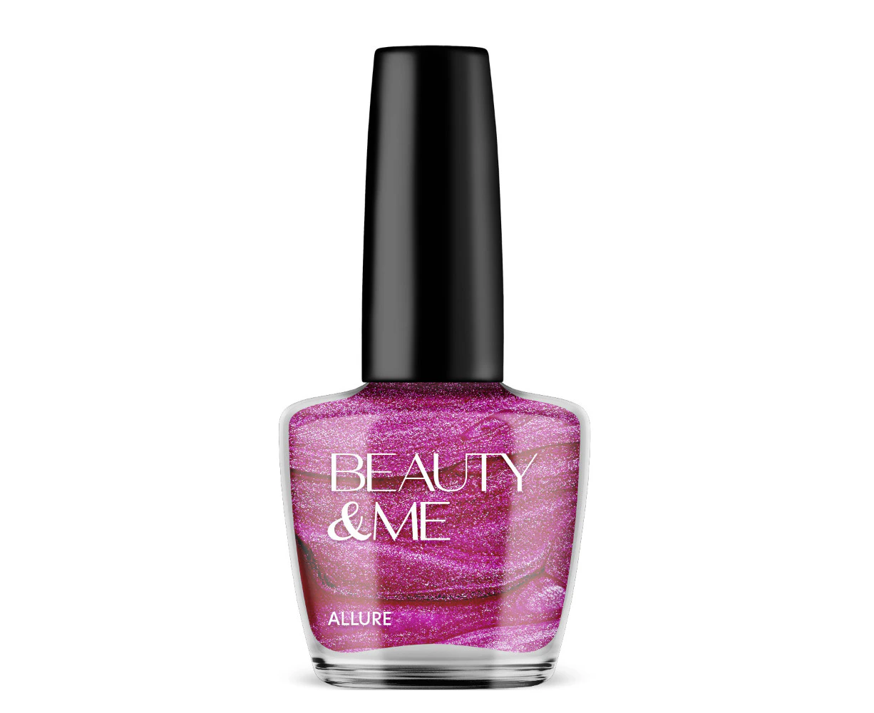 Beauty & Me 'Allure' Two Tone Metallic Mid Pink Nail Polish 12ml