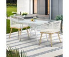 Livsip 3PCS Outdoor Dining Set Patio Furniture Setting Garden Marble-style Table