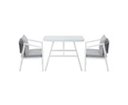 Livsip Outdoor Dining Set Marble-style Table Garden Patio Furniture Setting 3PCS