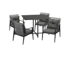 Livsip 5PCS Outdoor Dining Set Patio Furniture Setting Garden Table and Rattan Chairs