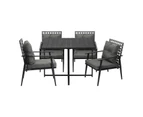 Livsip 5PCS Outdoor Dining Set Patio Furniture Setting Garden Table and Rattan Chairs