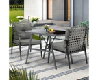 Livsip Outdoor Dining Setting Garden Patio Furniture Rattan Chairs Set 3 Piece